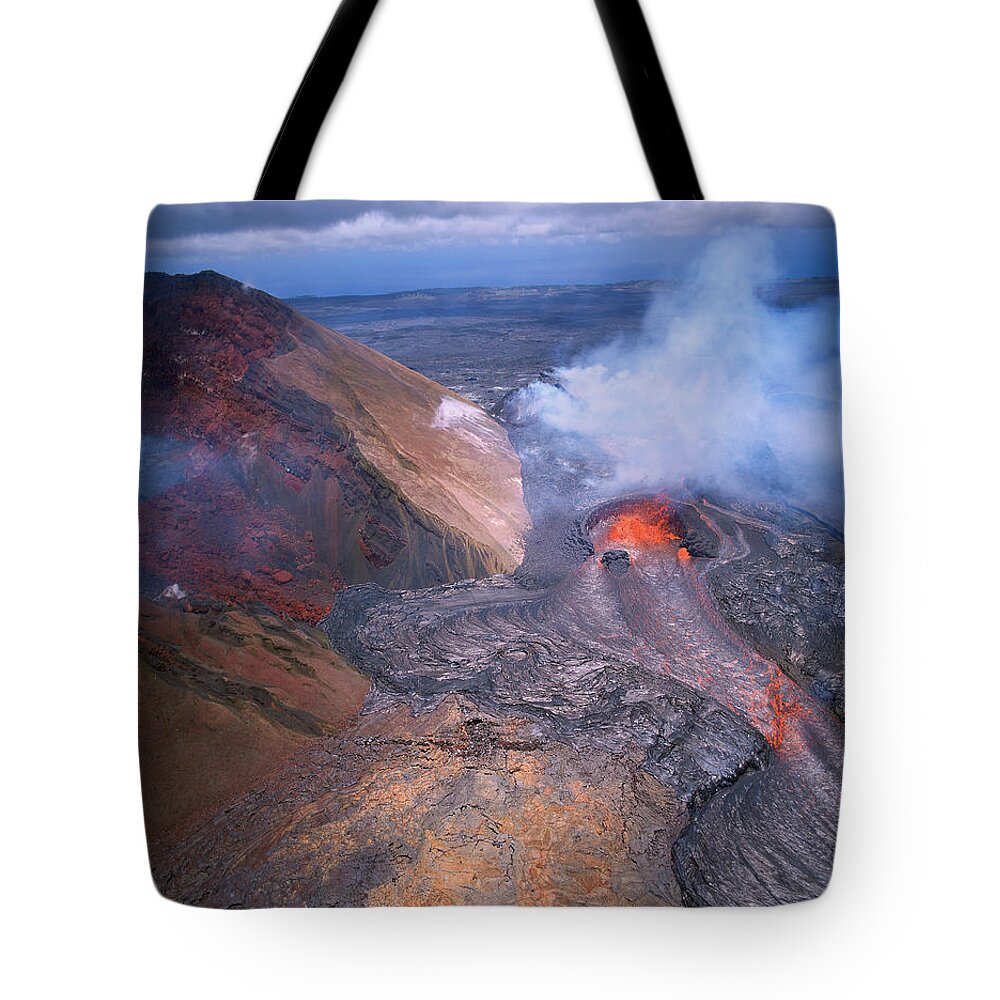 Nature Tote Bag featuring the photograph Kilauea Volcano, Hawaii #1 by Douglas Peebles