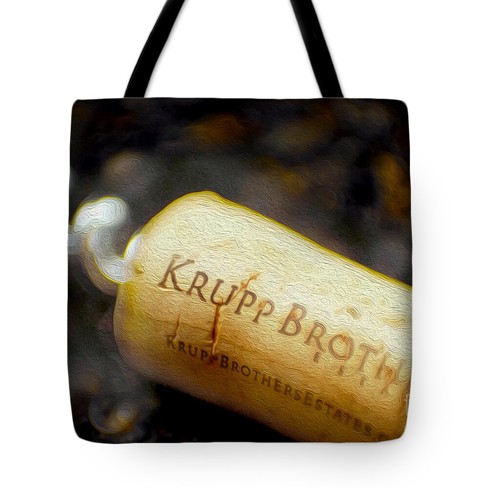 Krupp Brothers Tote Bag featuring the mixed media Krupp Cork #1 by Jon Neidert
