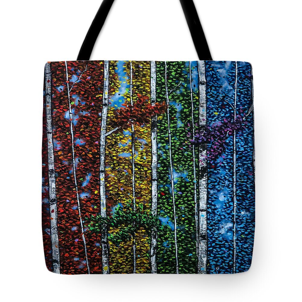 Abstract Tote Bag featuring the painting Leela's Song #1 by Joel Tesch