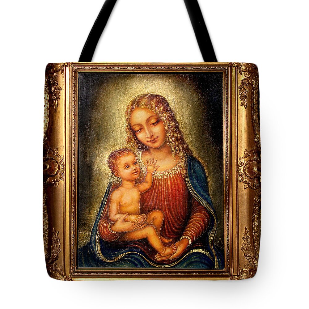 Madonna Tote Bag featuring the painting Madonna Beata #1 by Ananda Vdovic