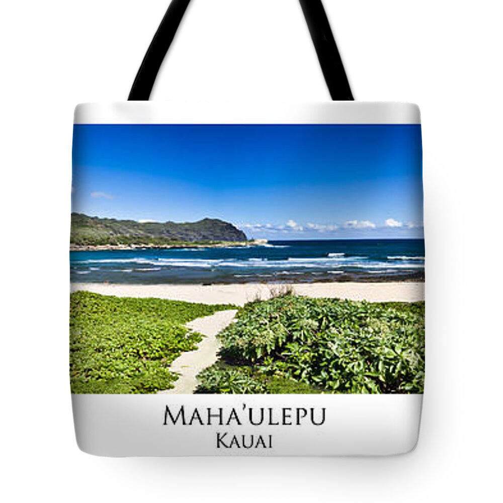 Mahaulepu Beach Tote Bag featuring the photograph Mahaulepu Beach Kauai Panorama #1 by Roger Mullenhour