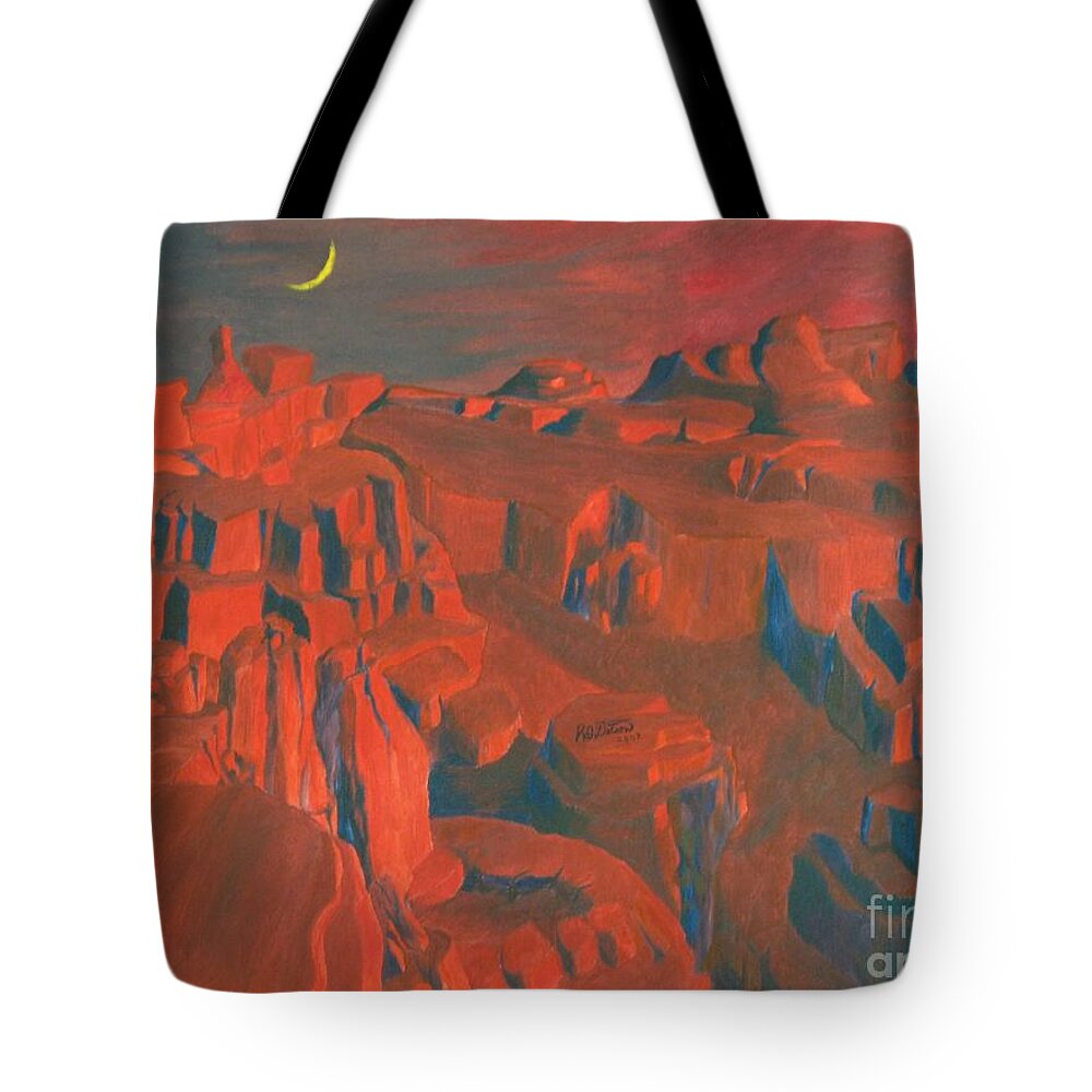 Space Tote Bag featuring the painting Mars by Richard Dotson
