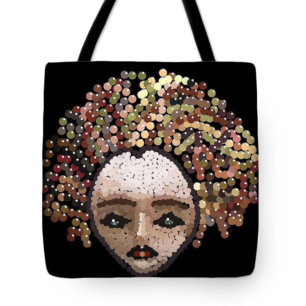 Medusa Tote Bag featuring the digital art Medusa Bedazzled After by R Allen Swezey