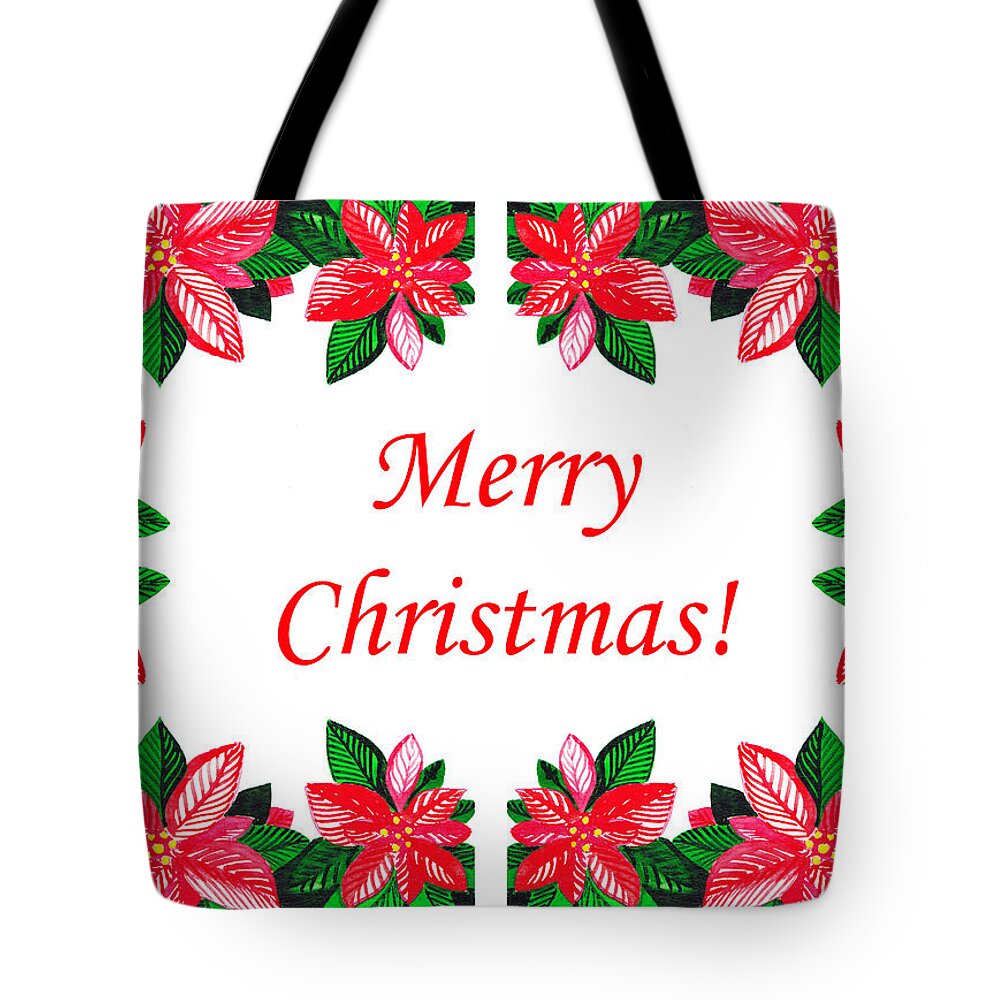 Christmas Tote Bag featuring the painting Merry Christmas #2 by Irina Sztukowski