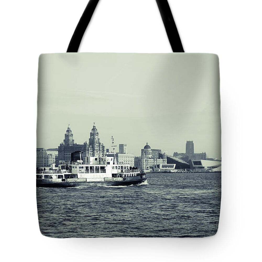 Liverpool Museum Tote Bag featuring the photograph Mersey Ferry by Spikey Mouse Photography