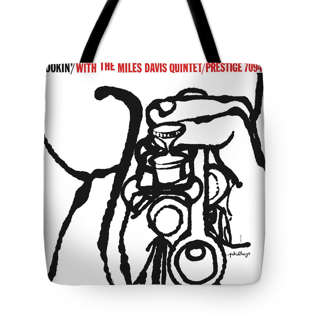 Jazz Tote Bag featuring the digital art Miles Davis Quintet - Cookin' With The Miles Davis Quintet #1 by Concord Music Group