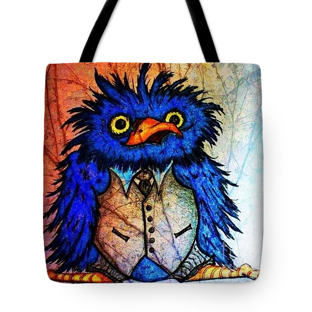 Bird Tote Bag featuring the painting Mr Blue Bird #2 by Vickie Scarlett-Fisher