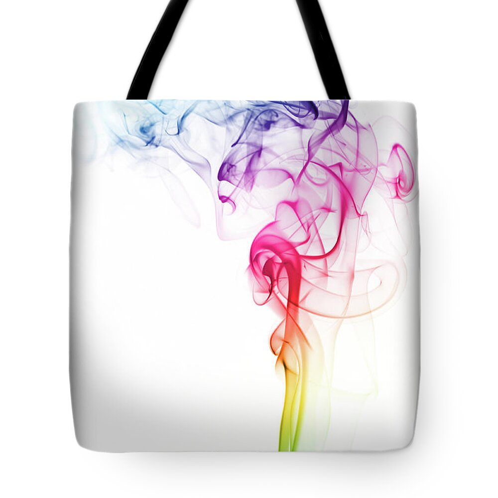 Curve Tote Bag featuring the photograph Multicolored Smoke #1 by Gm Stock Films