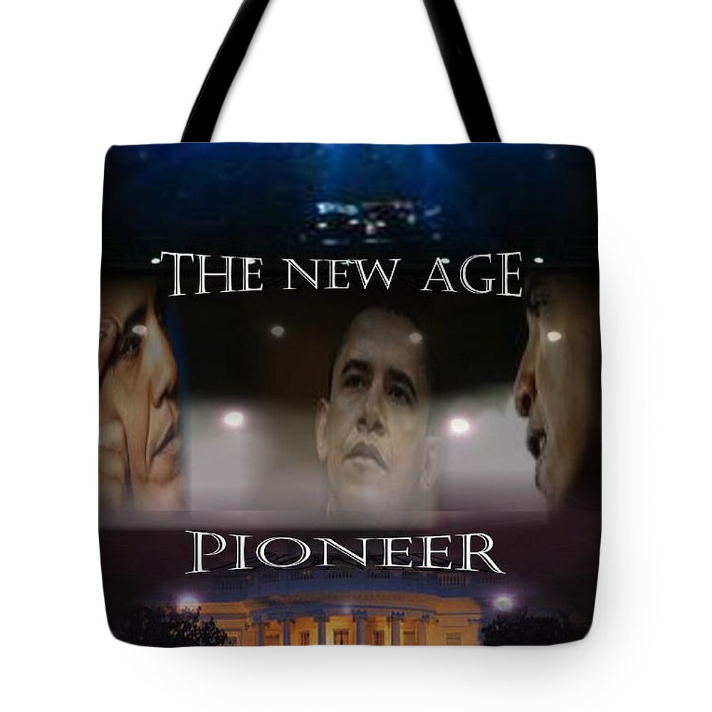 Obama Tote Bag featuring the digital art New Age Pioneer by Debra MChelle