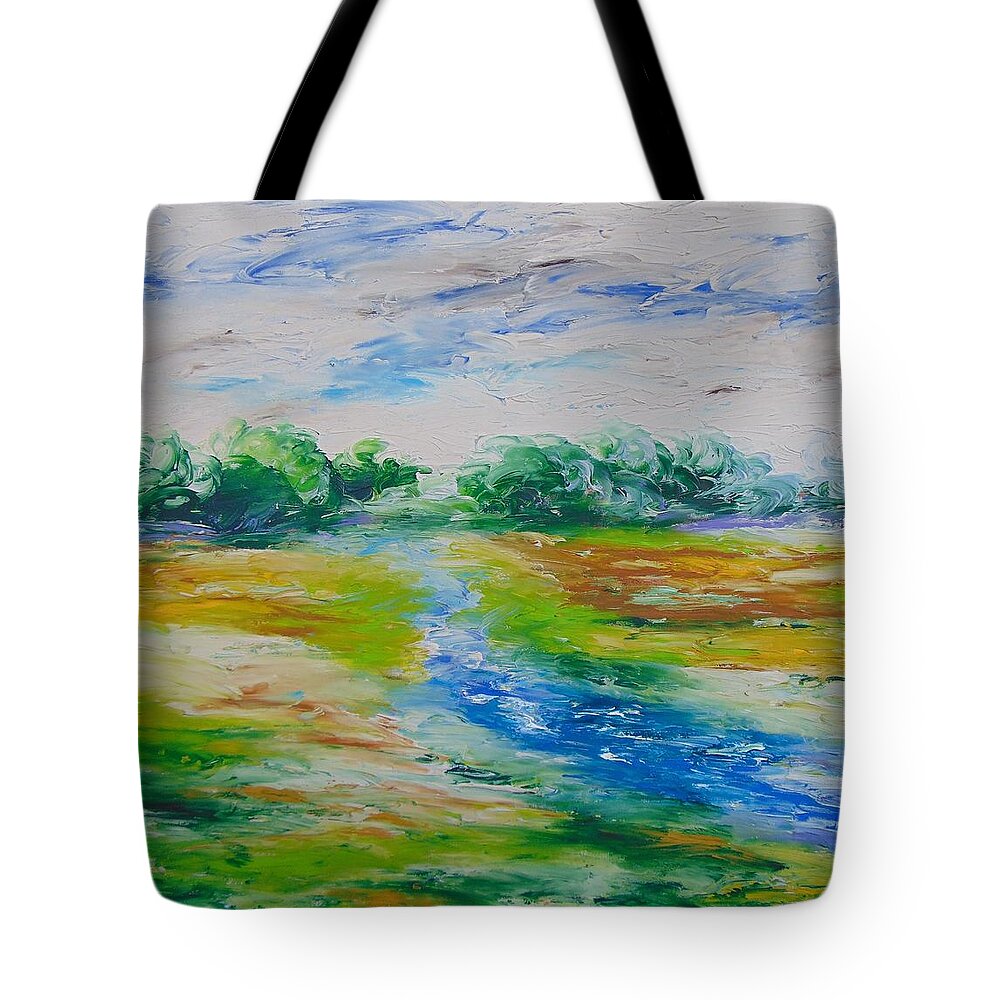 Modern Tote Bag featuring the painting North of France by Frederic Payet