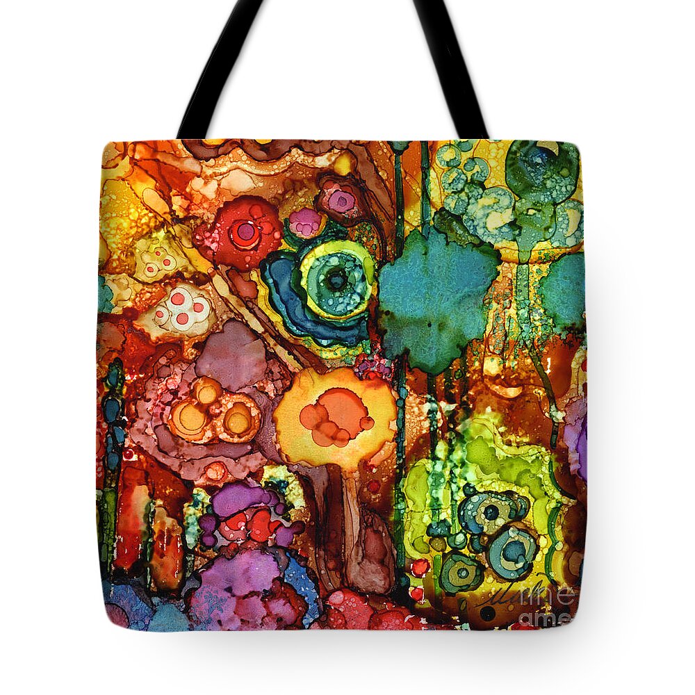 Abstract Tote Bag featuring the painting Number V #1 by Vicki Baun Barry