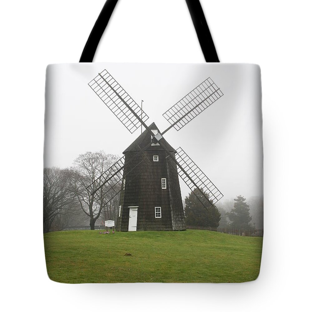Historic Tote Bag featuring the photograph Old Hook Mill by Karen Silvestri