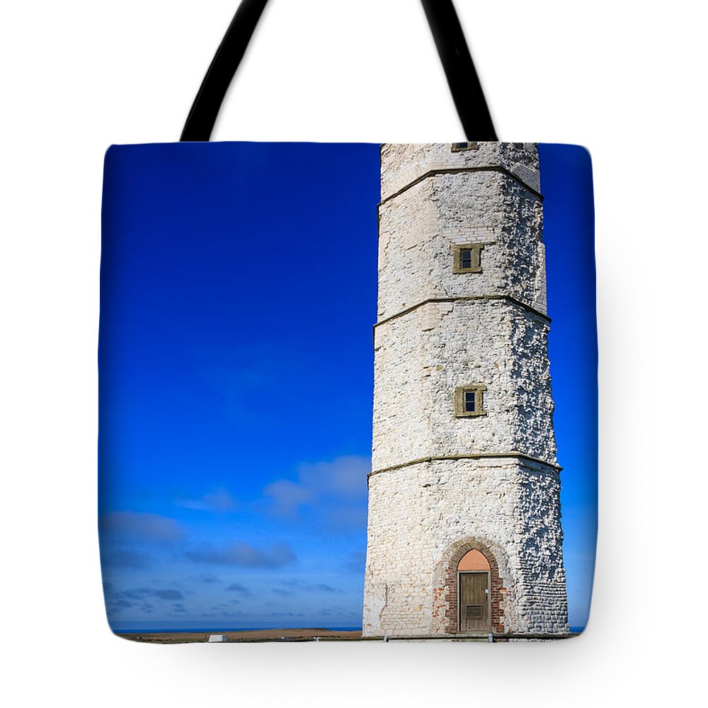 Architecture Tote Bag featuring the photograph Old Lighthouse Flamborough by Sue Leonard