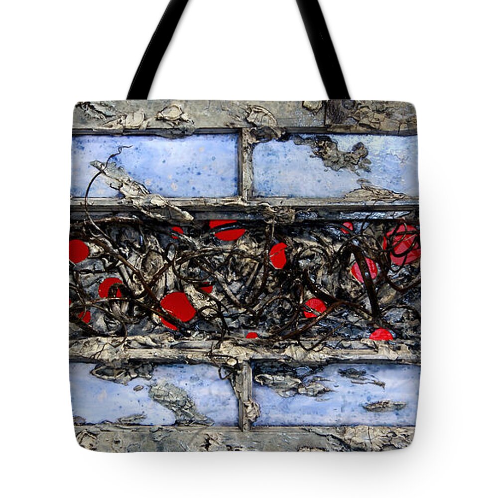 Vines Tote Bag featuring the mixed media Old Window by Christopher Schranck