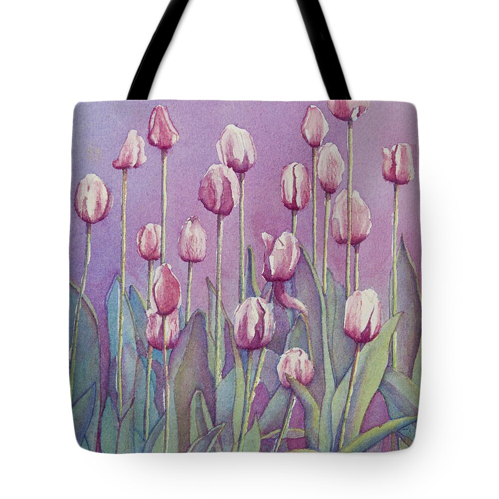 Tulips Tote Bag featuring the painting Opening Soon by Sandra Neumann Wilderman