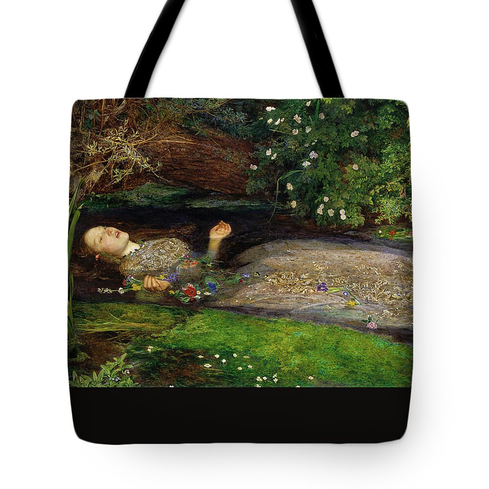 John Everett Millais Tote Bag featuring the painting Ophelia #4 by John Everett Millais