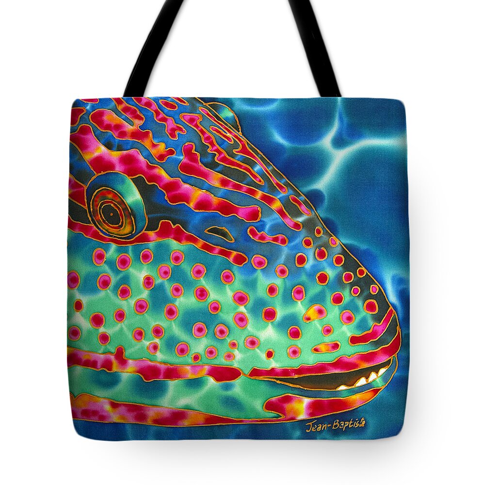 Bicolor Parrotfish Tote Bag featuring the painting Parrotfish #2 by Daniel Jean-Baptiste