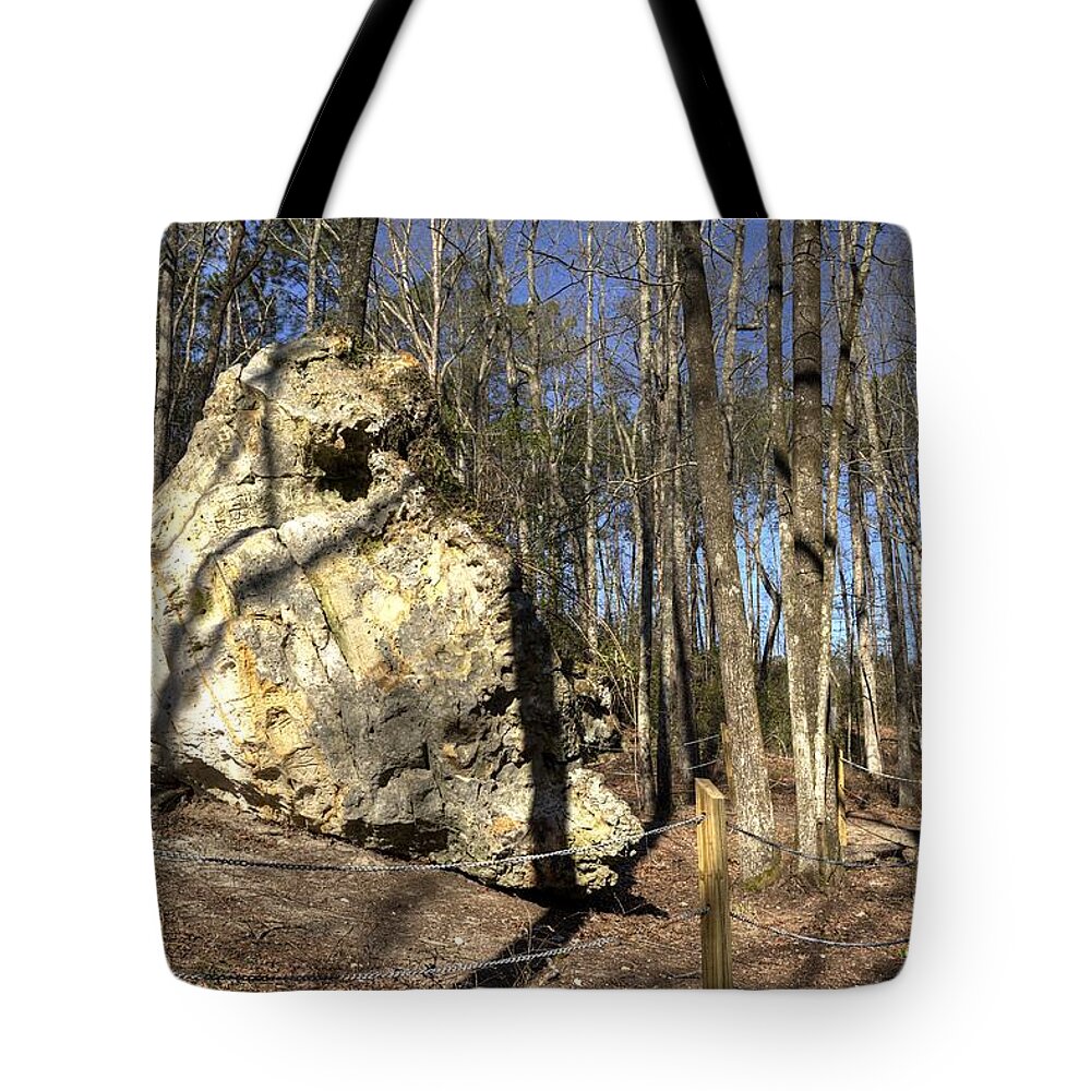 Peach Tote Bag featuring the photograph Peach Tree Rock-5 #1 by Charles Hite