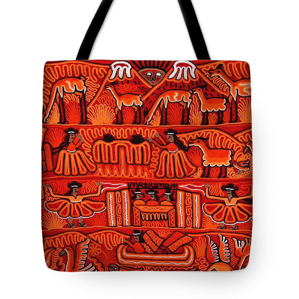 South America Tote Bag featuring the photograph Peruvian Weaving #1 by Michele Burgess