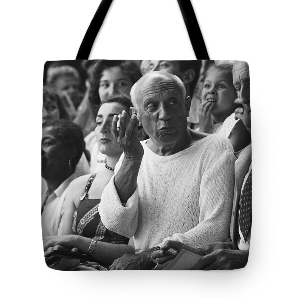 Art Tote Bag featuring the photograph Picasso & Cocteau #1 by Brian Brake