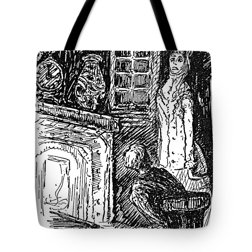 1839 Tote Bag featuring the drawing Poe House Of Usher, 1839 #1 by Granger