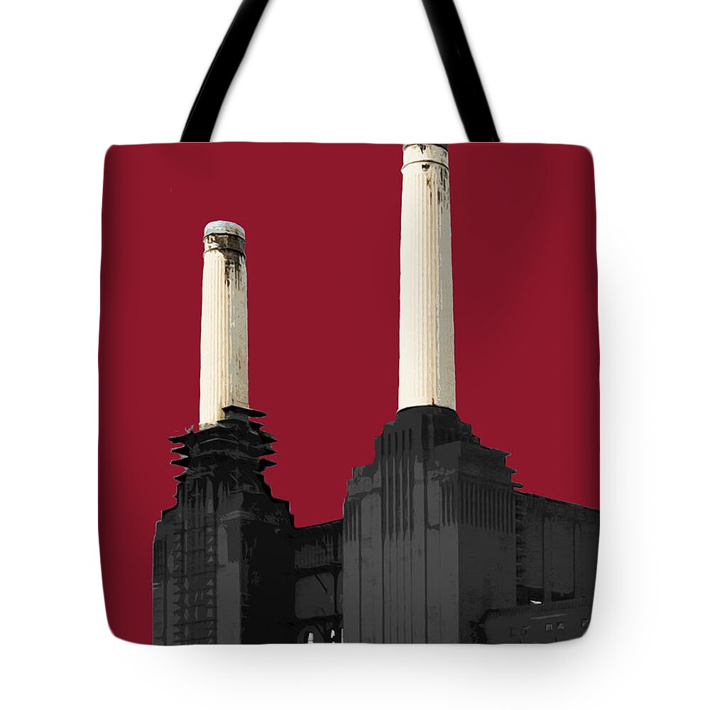 Eye Tote Bag featuring the mixed media Power - Blazing RED by BFA Prints