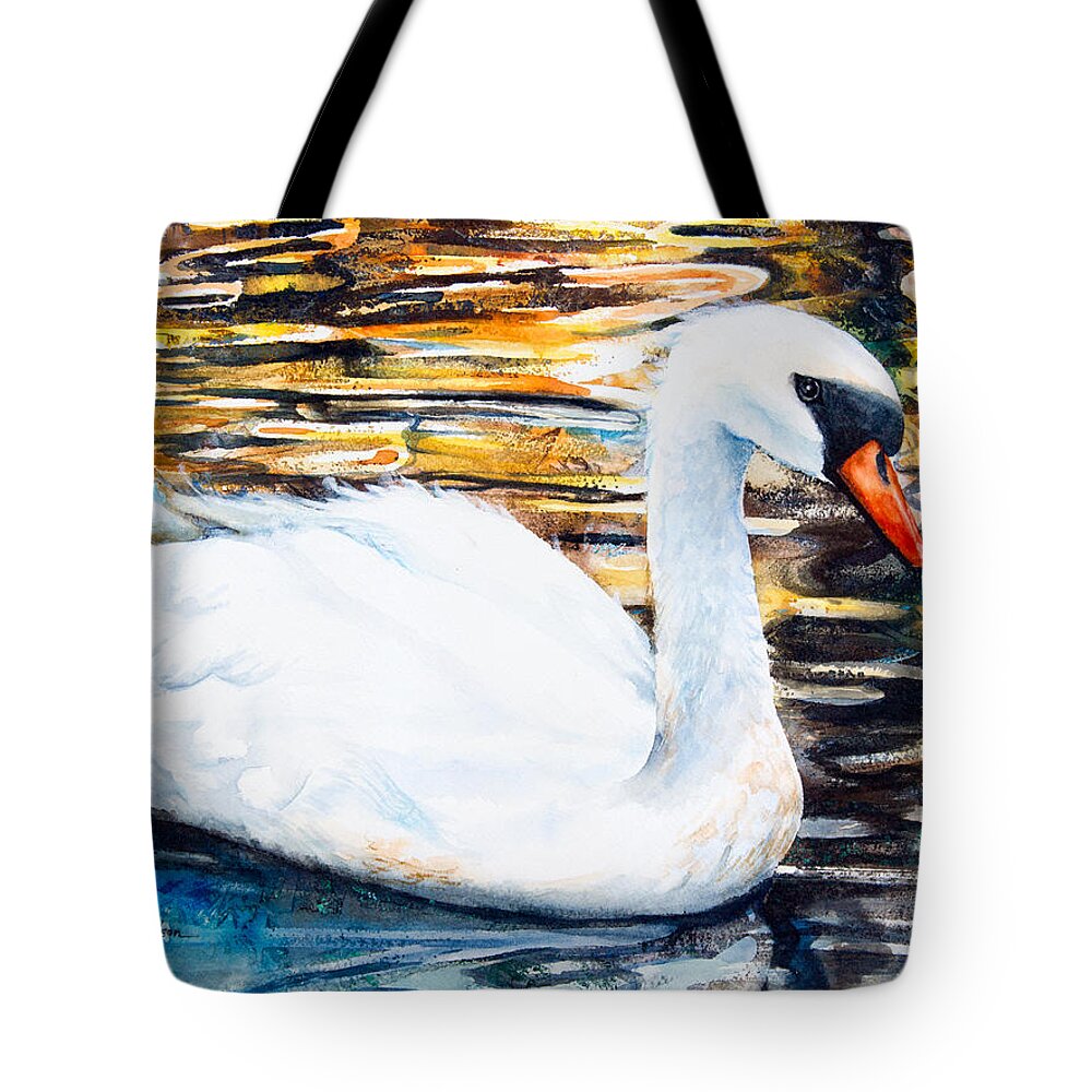 Swan Tote Bag featuring the painting Prince of Swans #1 by Patricia Allingham Carlson