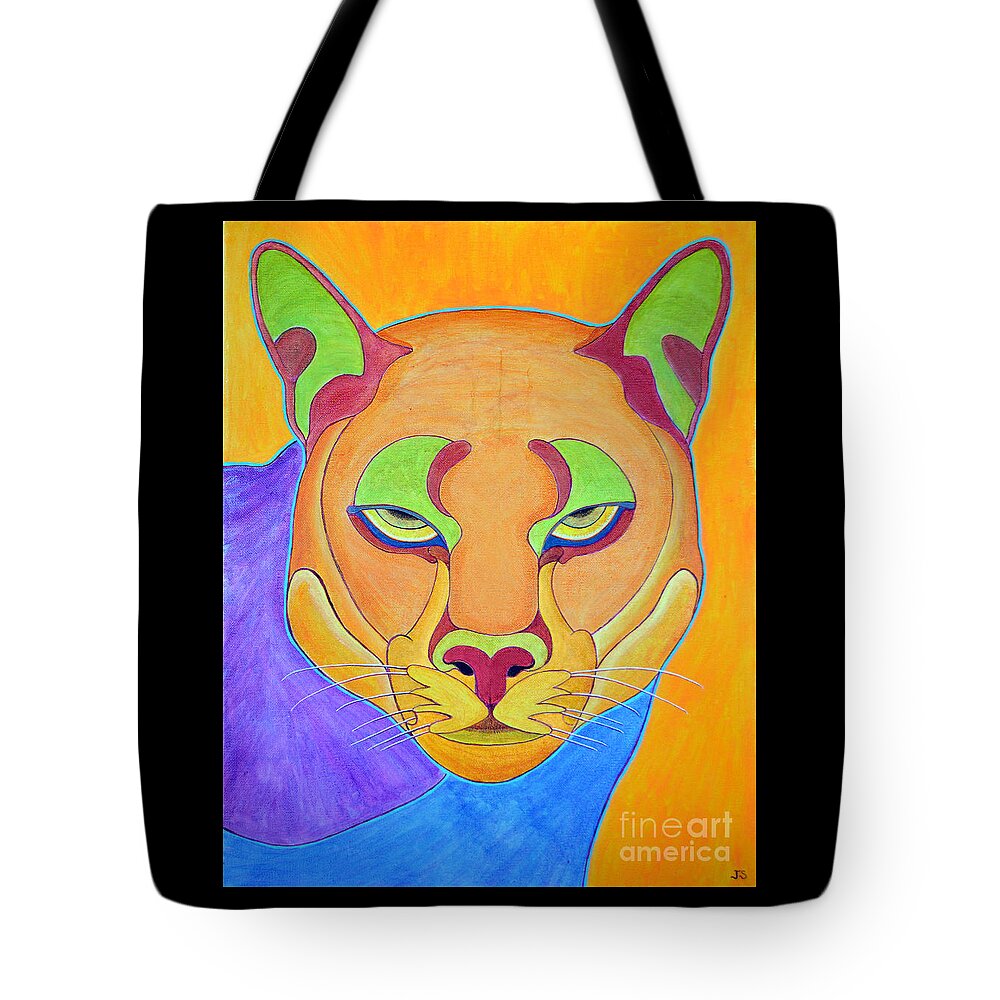 Puma Painting Tote Bag featuring the painting Puma 1 by Joseph J Stevens