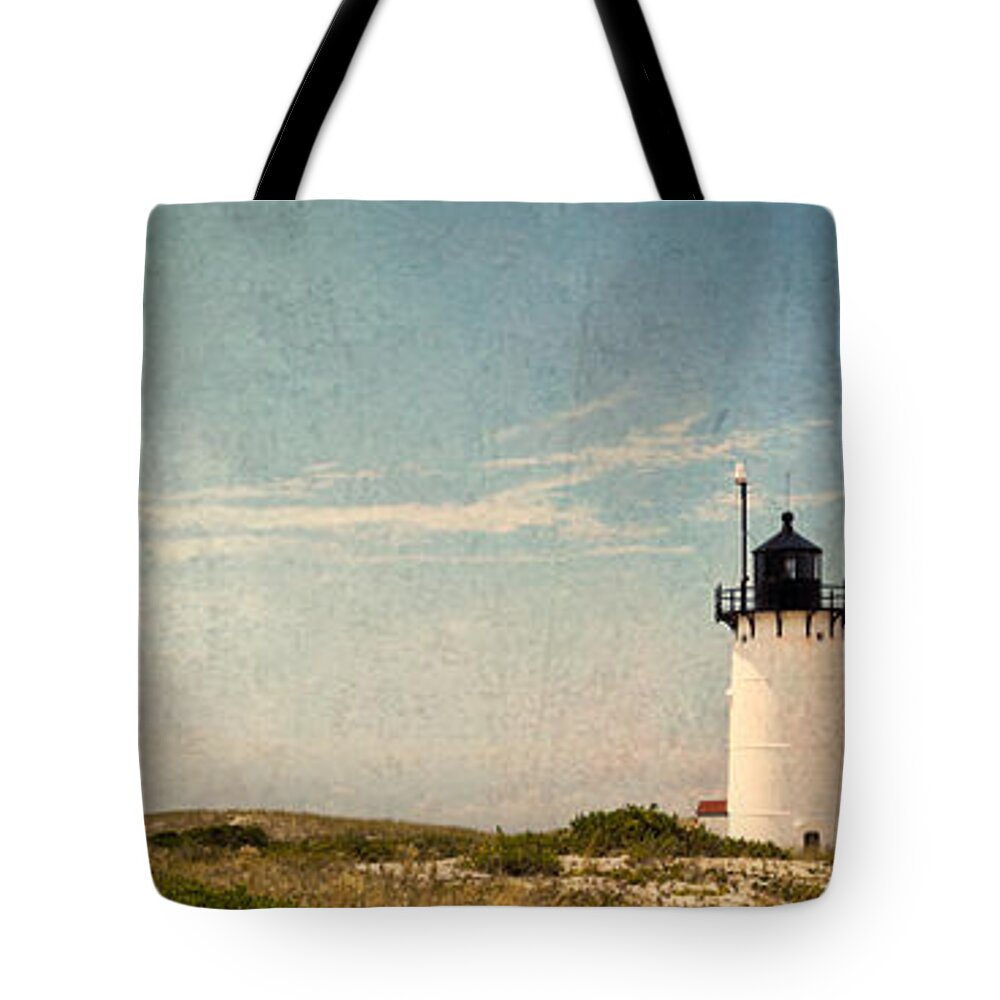 Race Point Light Tote Bag featuring the photograph Race Point Light #1 by Bill Wakeley