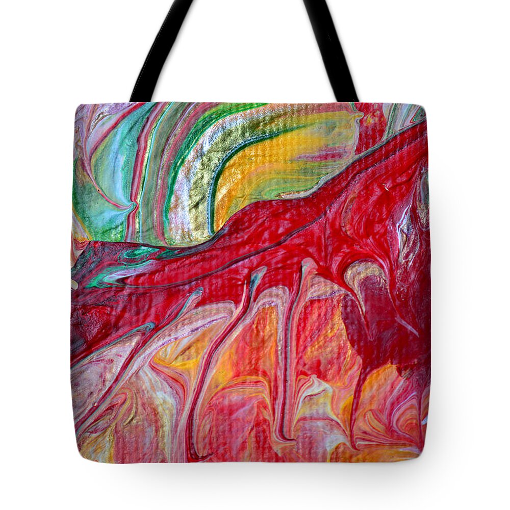 Dragon Tote Bag featuring the painting Red Dragon #2 by Donna Blackhall