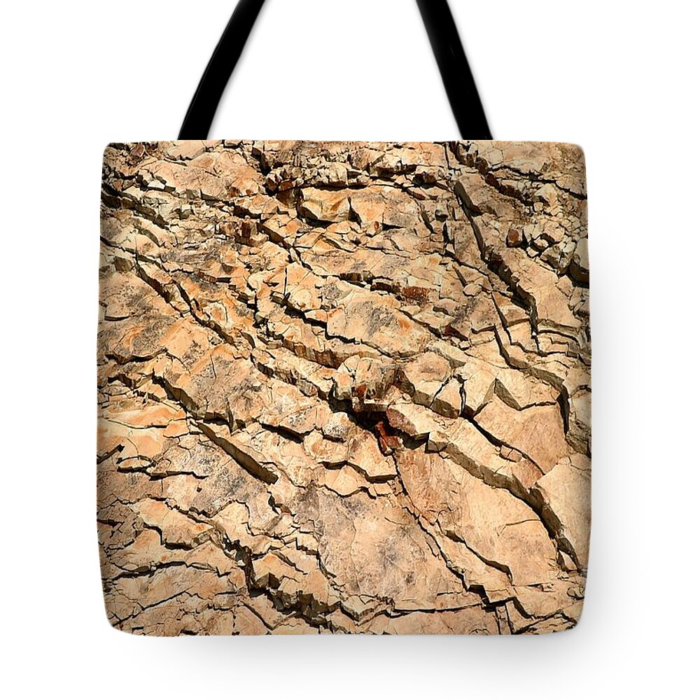 Abstract Tote Bag featuring the photograph Rock Wall #1 by Henrik Lehnerer