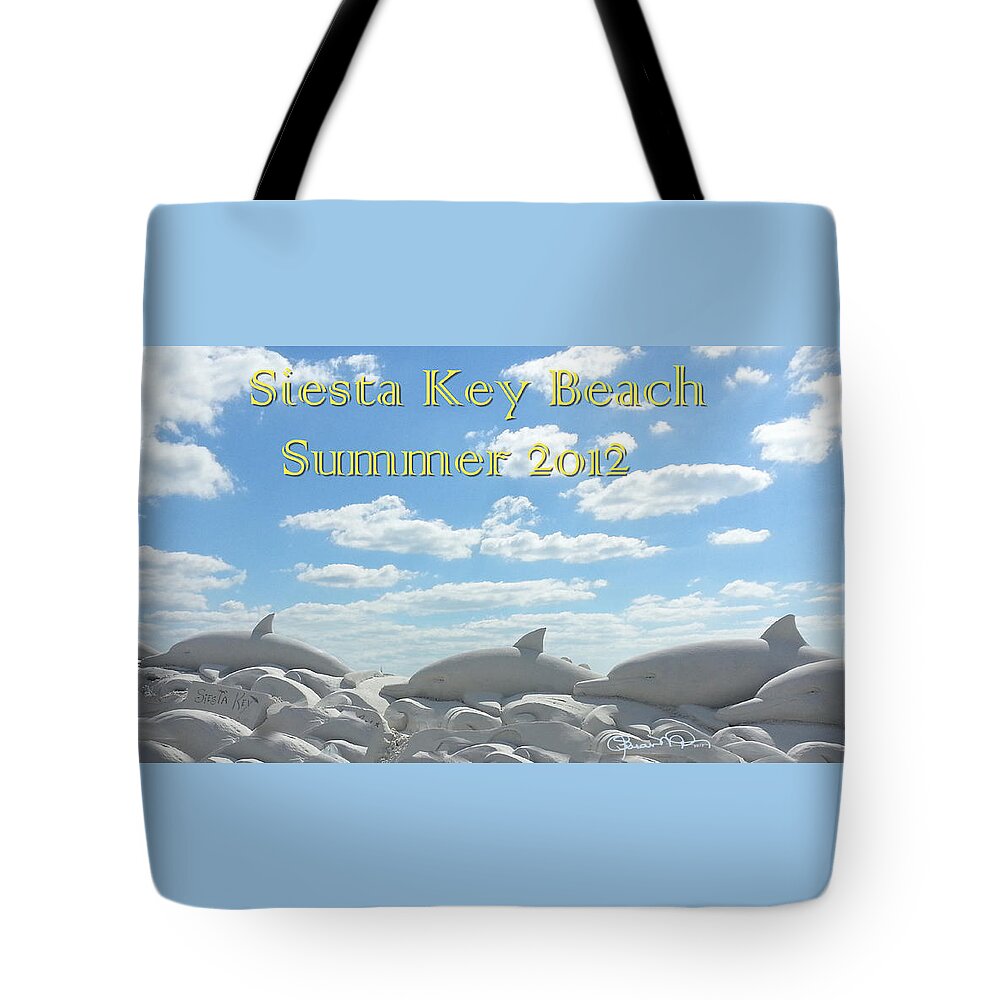 susan Molnar Tote Bag featuring the photograph Sand Dolphins by Susan Molnar