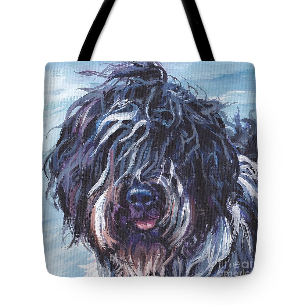 Schapendoes Tote Bag featuring the painting Schapendoes #2 by Lee Ann Shepard