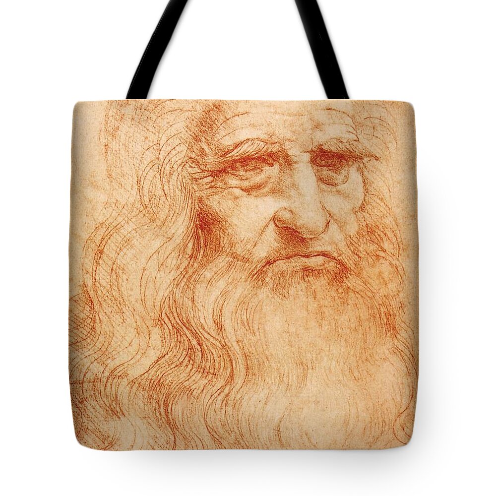 Turin Tote Bag featuring the painting Self Portrait by Leonardo da Vinci