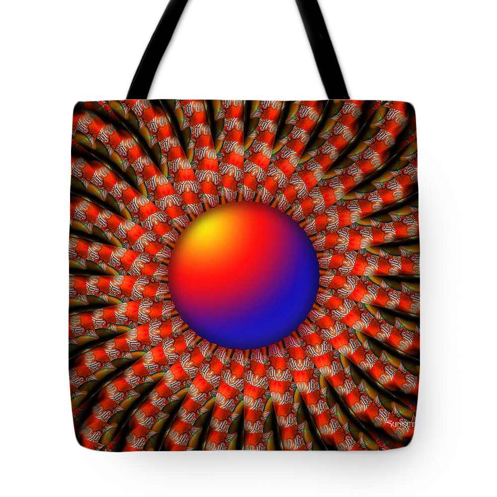 Red Tote Bag featuring the digital art Shine- by Robert Orinski
