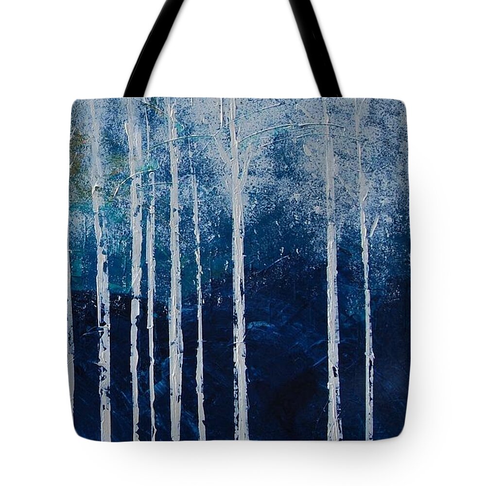 Snow Tote Bag featuring the painting Shivver by Linda Bailey