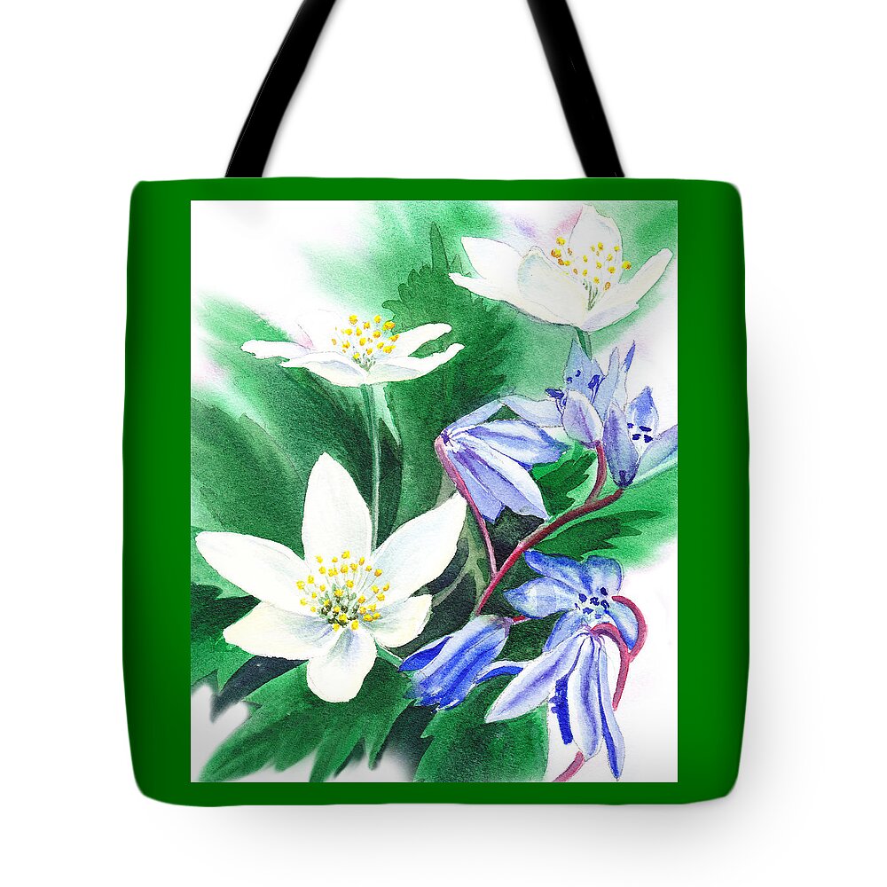 Jasmime Tote Bag featuring the painting Spring Flowers #2 by Irina Sztukowski