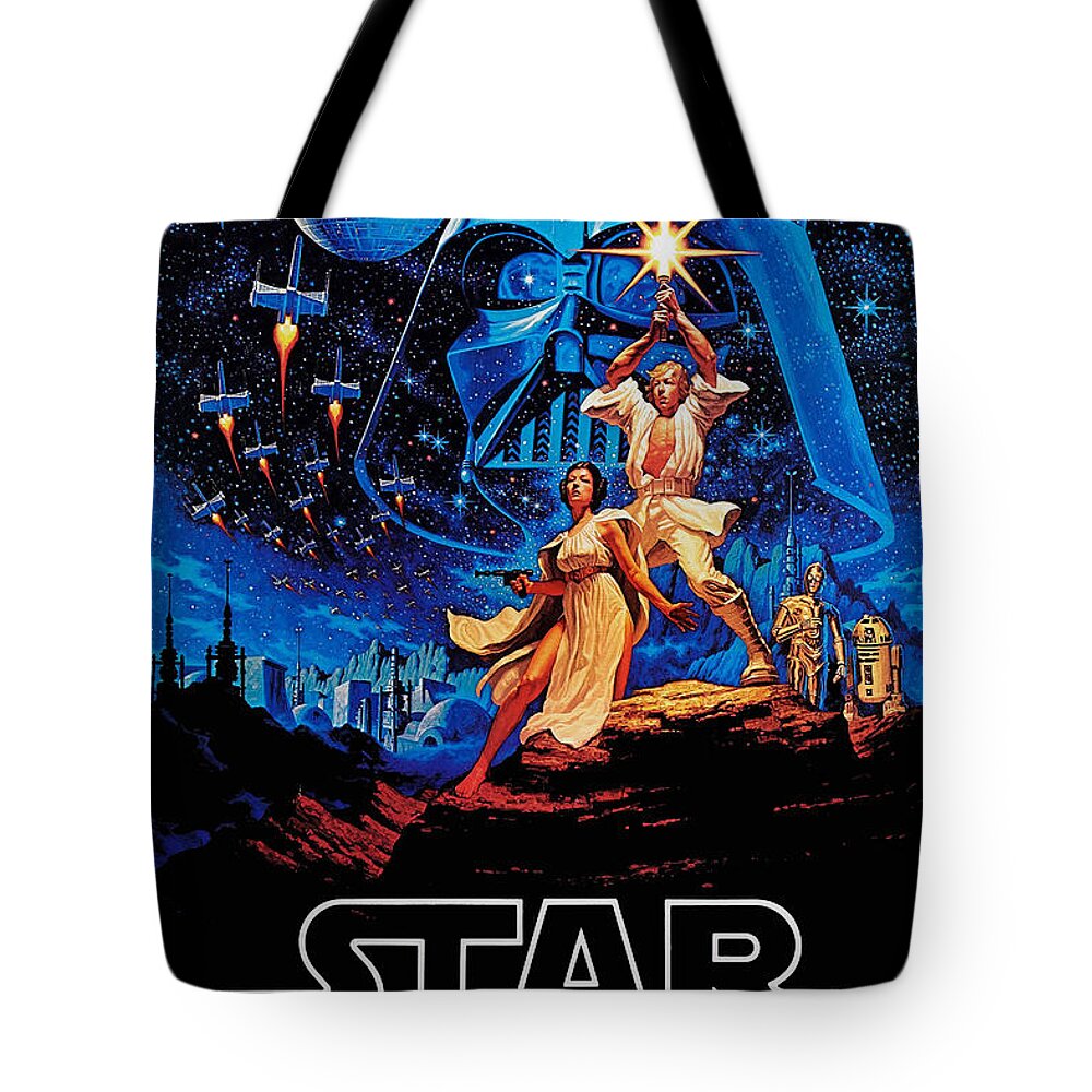 Star Tote Bag featuring the drawing Star Wars by Farhad Tamim