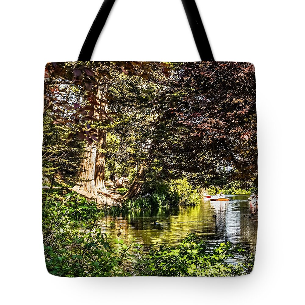 Hdr Tote Bag featuring the photograph Stow Lake Scenario by Kate Brown