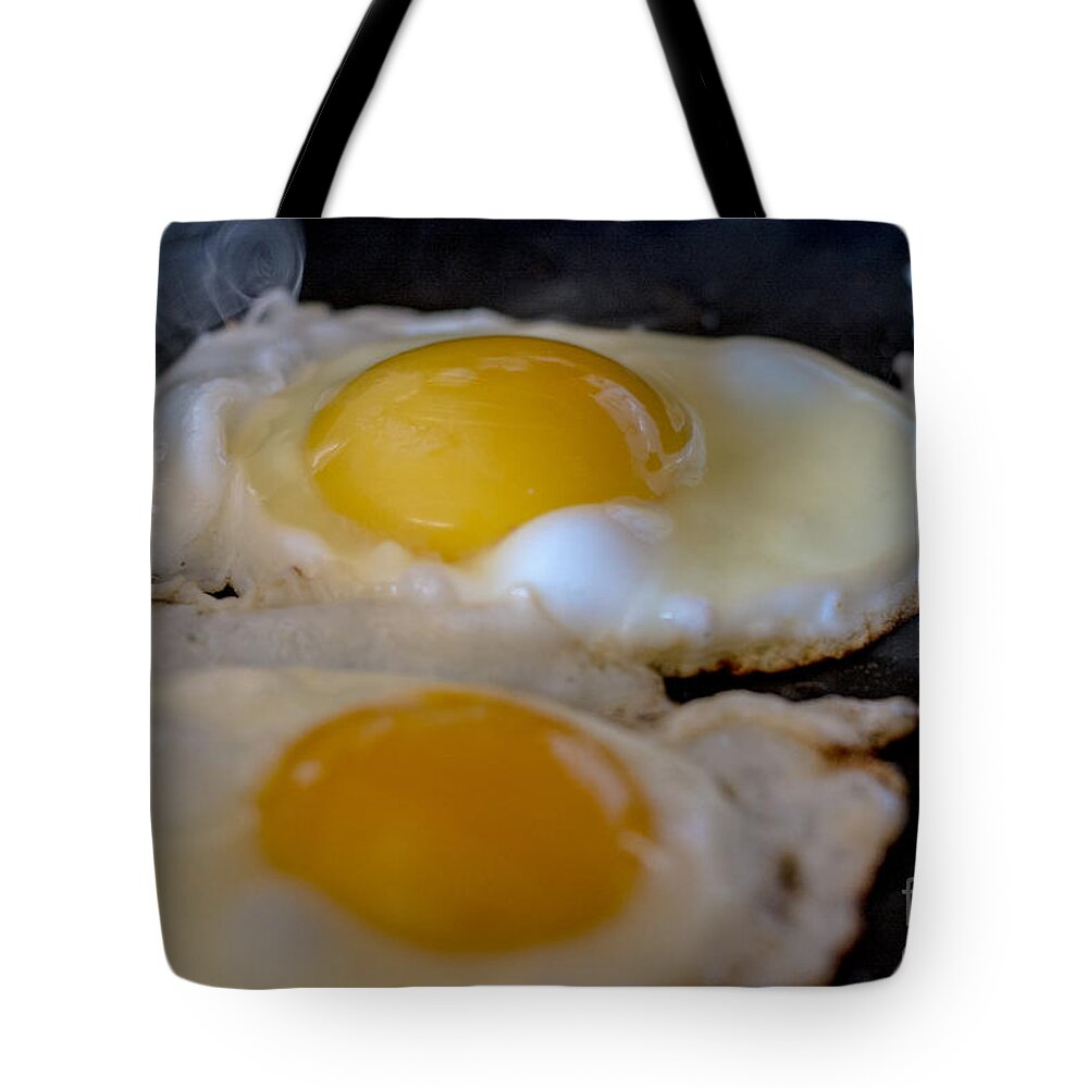 Kitchen Art Tote Bag featuring the photograph Sunny Side Up Please #1 by Cheryl Baxter