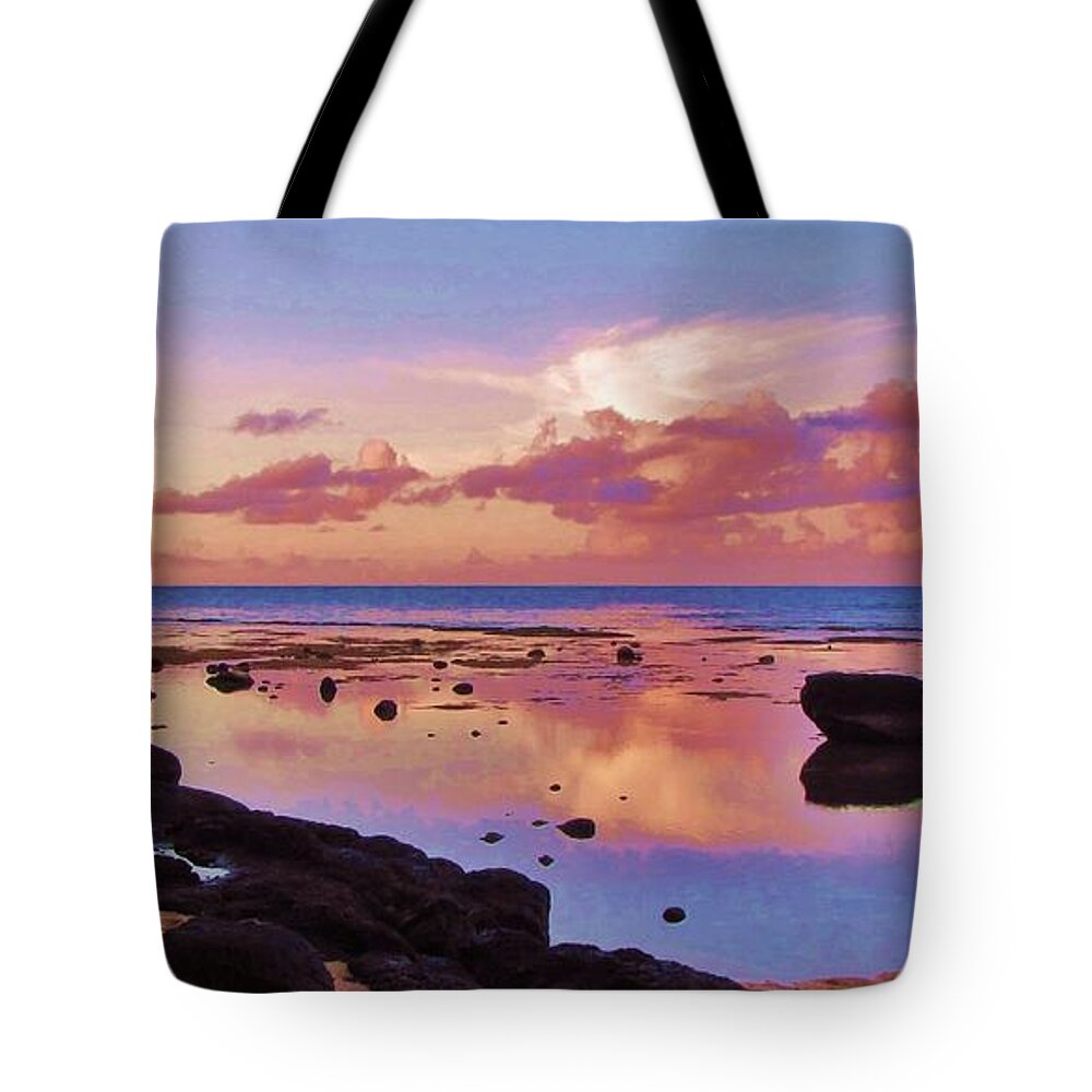 Sunset Tote Bag featuring the photograph Sunset Reflection #1 by Michele Penner