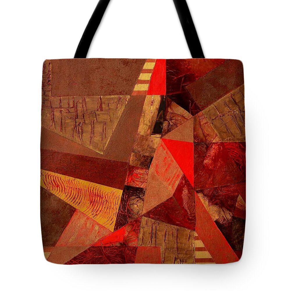 Red Tote Bag featuring the painting Teamwork by Linda Bailey