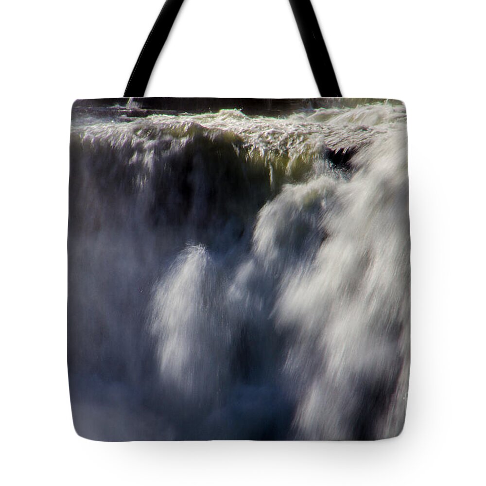 Letchworth Tote Bag featuring the photograph The Falls #1 by William Norton