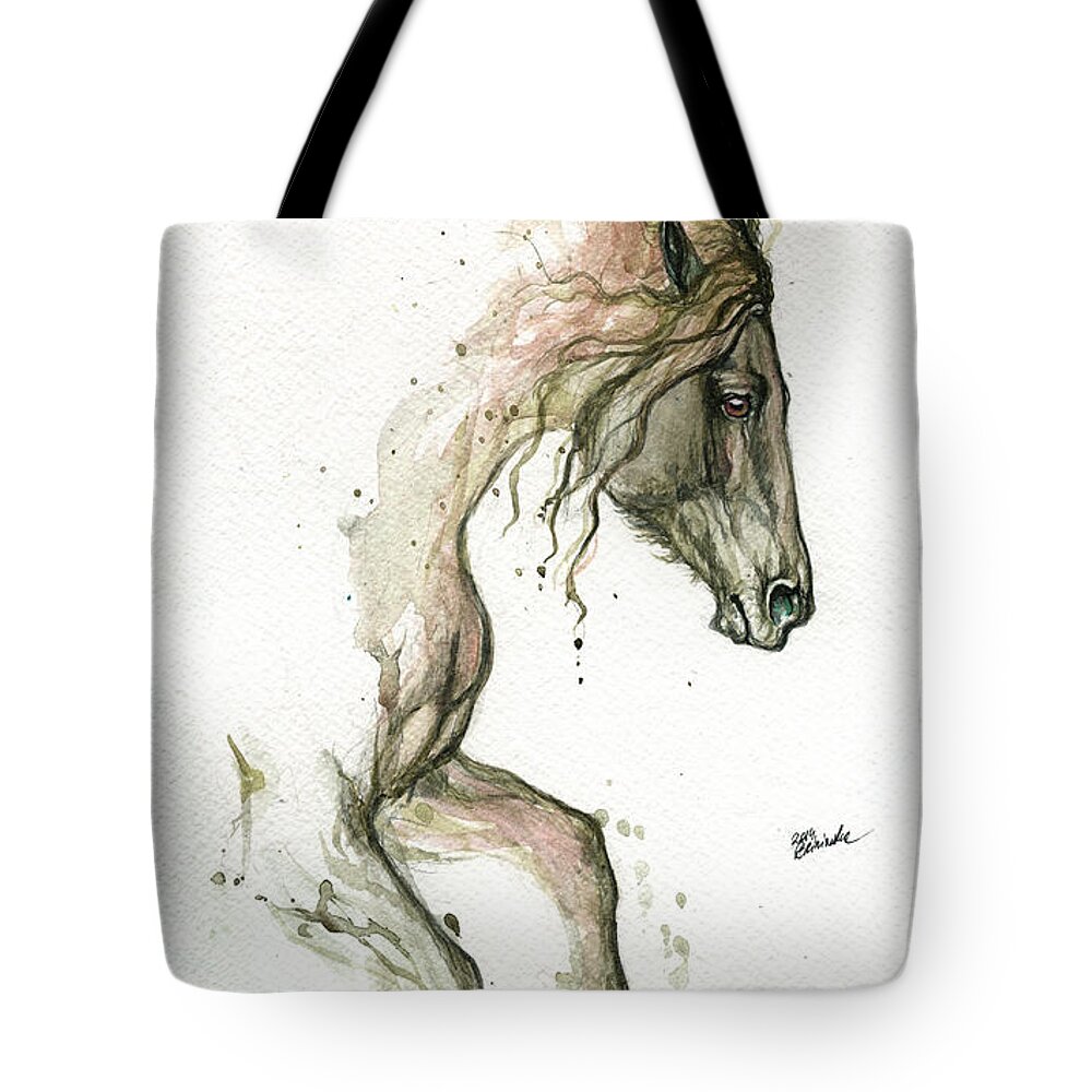 Horse Tote Bag featuring the painting The Horse #1 by Ang El