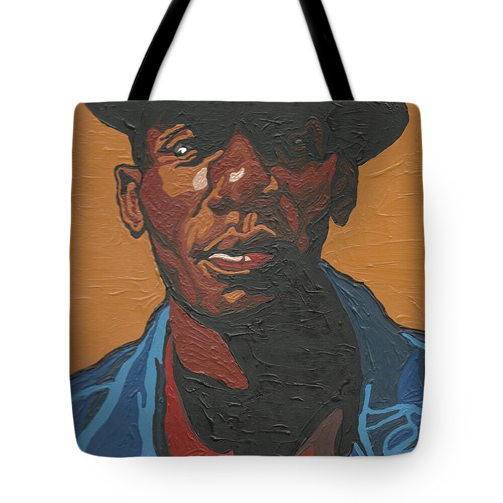 Mos Def Tote Bag featuring the painting The Most Beautiful Boogie Man #1 by Rachel Natalie Rawlins