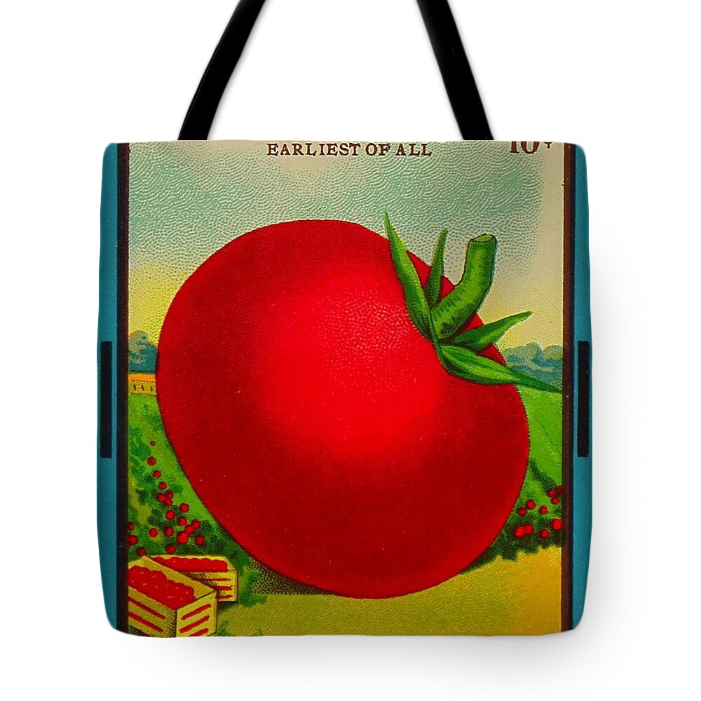 Tomato 100 Year Old Seed Package. Tote Bag featuring the photograph Tomato Seed Package. Antique. 100 Years old by Robert Birkenes