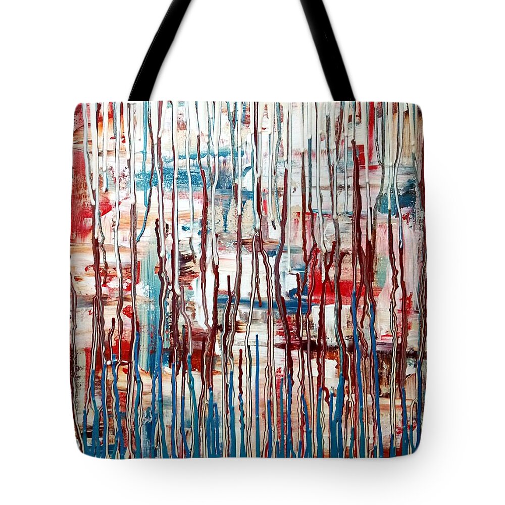 Abstract Art Tote Bag featuring the painting Thru the Storm 5 #1 by Tina Vaughn