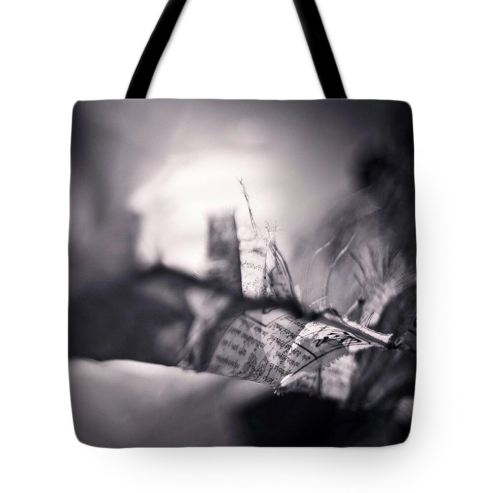  Tote Bag featuring the photograph Tibetan Prayer Flags #1 by Aleck Cartwright