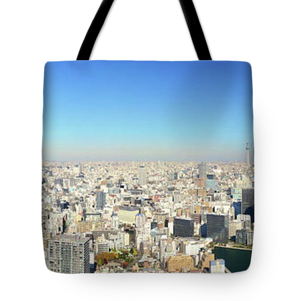 Panoramic Tote Bag featuring the photograph Tokyo Panorama #1 by Vladimir Zakharov