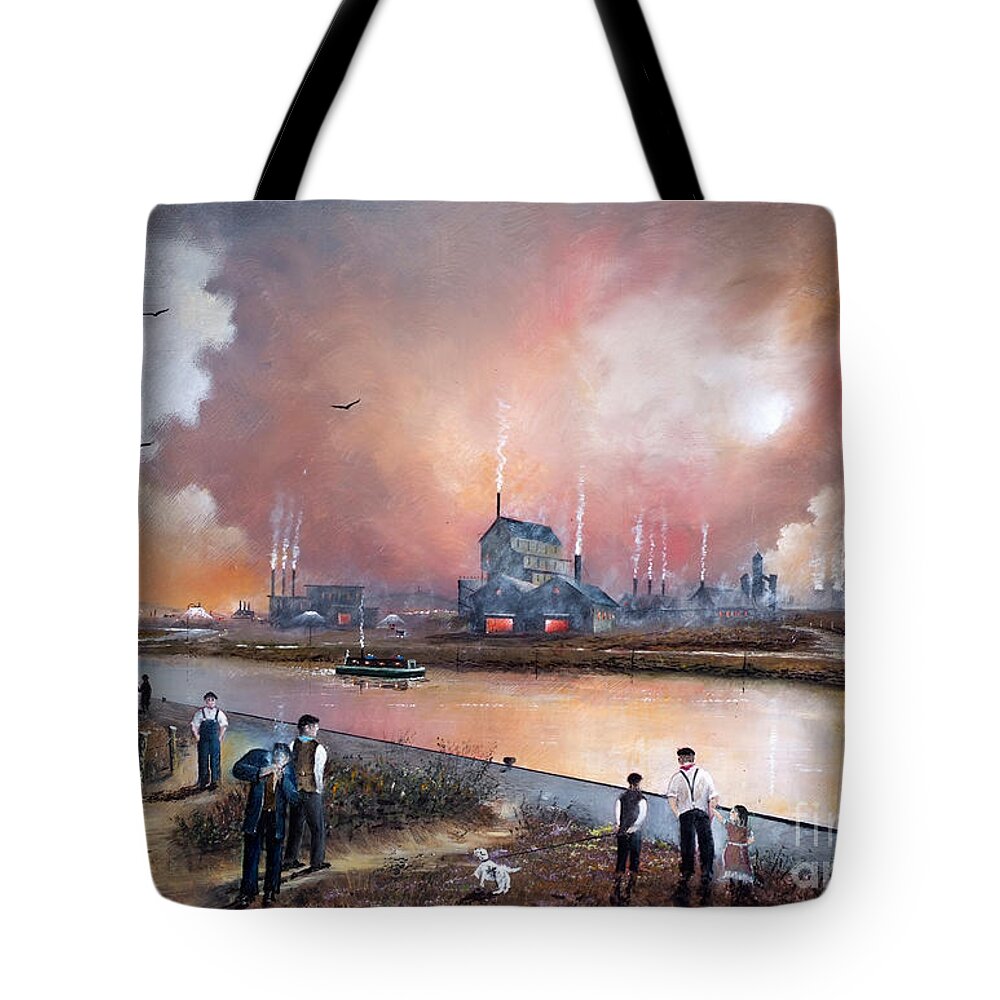 England Tote Bag featuring the painting Toll End Communication Canal - England by Ken Wood